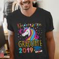 Kids Unicorn Kindergarten Graduation Graduate Shirt Men's V-Neck T-Shirt