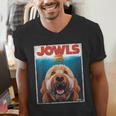 Labradoodle Jowls Tee Fawn Lab Doodle Mom Top Dad Men's V-Neck T-Shirt