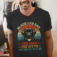 Labrador Retriever Dad Black Lab Dad Men's V-Neck T-Shirt Labrador Retriever Dad Black Lab Dad Men's V-Neck T-Shirt