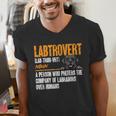 Labrador Retriever Labtrovert Definition Introvert Labrador Men's V-Neck T-Shirt