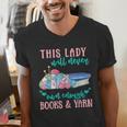 THIS LADY Will Never Own Enough BOOKS & YARN Men's V-Neck T-Shirt THIS LADY Will Never Own Enough BOOKS & YARN Men's V-Neck T-Shirt