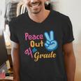 Last Day Of School Peace Out Grade 4 Graduation Kids Men's V-Neck T-Shirt