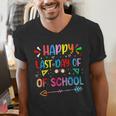 Last Day Of School Tie Dye School Graduation Summer Teacher Men's V-Neck T-Shirt