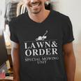 Lawn & Order Special Mowing Unit Dad Joke Men's V-Neck T-Shirt