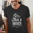 Lawn & Order Special Mowing Unit Dad Joke Lawn Mower Men's V-Neck T-Shirt Lawn & Order Special Mowing Unit Dad Joke Lawn Mower Men's V-Neck T-Shirt