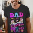 Let's Roll Dad Of The Birthday Girl Roller Skate Birthday Men's V-Neck T-Shirt