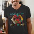 Leveled Up To Dad Of Twins Video Gamer Gaming Men's V-Neck T-Shirt Leveled Up To Dad Of Twins Video Gamer Gaming Men's V-Neck T-Shirt