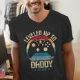 I Leveled Up To Daddy Est 2026 Dad Level Unlocked New Dad Men's V-Neck T-Shirt