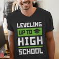 Leveling Up To High School Tee Shirt Gaming Graduation Men's V-Neck T-Shirt
