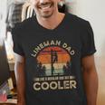Lineman Dad Like A Regular Dad But Cooler Lineman Men's V-Neck T-Shirt