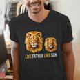 Lion Dad Like Father Like Son Lions Lovers Fathers Day Men's V-Neck T-Shirt