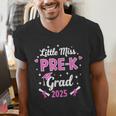 Little Miss Pre-K Grad 2025 Coquette Preschool Graduation Men's V-Neck T-Shirt