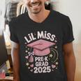 Little Miss Pre-K Grad 2025 Preschool Graduation Girls Kids Men's V-Neck T-Shirt