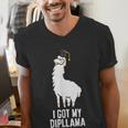 LLama Graduation I Got My Dipllama Cute Llama Men's V-Neck T-Shirt