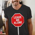 Loner Antisocial Introvert Stop Sign Says Leave Me Alone Men's V-Neck T-Shirt Loner Antisocial Introvert Stop Sign Says Leave Me Alone Men's V-Neck T-Shirt