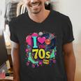 I Love The 70s Vintage Cassette Roller Vinyl Nostalgia 70s Men's V-Neck T-Shirt