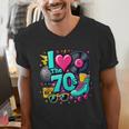 I Love The 70s Vintage Cassette Roller Vinyl Nostalgia 70s Men's V-Neck T-Shirt