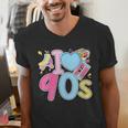 I Love 90's Retro Style Nostalgia Vibe 1990's Party Men's V-Neck T-Shirt
