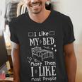 I Love My Bed More Than I Like Most People Introvert Pyjamas Men's V-Neck T-Shirt I Love My Bed More Than I Like Most People Introvert Pyjamas Men's V-Neck T-Shirt