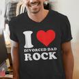 I Love Divorced Dad Rock Quote Men's V-Neck T-Shirt