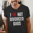 I Love Hot Divorced Dads Red Hearts Men's V-Neck T-Shirt