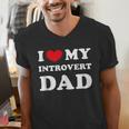 I Love My Introvert Dad I Heart My Introvert Dad Men's V-Neck T-Shirt I Love My Introvert Dad I Heart My Introvert Dad Men's V-Neck T-Shirt