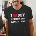 I Love My Introvert Daughters Heart My Introvert Daughters Men's V-Neck T-Shirt I Love My Introvert Daughters Heart My Introvert Daughters Men's V-Neck T-Shirt