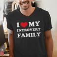 I Love My Introvert Family I Heart My Introvert Family Men's V-Neck T-Shirt