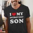 I Love My Introvert Son I Heart My Introvert Son Men's V-Neck T-Shirt