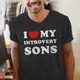 I Love My Introvert Sons I Heart My Introvert Sons Men's V-Neck T-Shirt I Love My Introvert Sons I Heart My Introvert Sons Men's V-Neck T-Shirt
