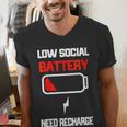 Low Social Battery Need Recharge Introvert Self-Care Men's V-Neck T-Shirt Low Social Battery Need Recharge Introvert Self-Care Men's V-Neck T-Shirt