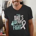 Lung Cancer Dad Ribbon Men's V-Neck T-Shirt