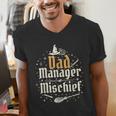 Magical Dad Manager Of Mischief Birthday Boys Girls Men's V-Neck T-Shirt