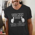 The Man Behind The Bump Baby Shower Shirts For Mom And Dad Men's V-Neck T-Shirt