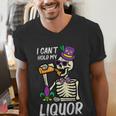 Mardi Gras Skeleton Cant Hold My Carnival Team Dad Men Men's V-Neck T-Shirt