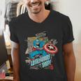 Marvel Captain America Legendary Dad Father's Day Men's V-Neck T-Shirt