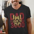 Marvel Iron Man Dad I Love You 3000 Text Fill Father's Day Small Men's V-Neck T-Shirt Marvel Iron Man Dad I Love You 3000 Text Fill Father's Day Small Men's V-Neck T-Shirt