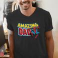 Marvel Spider-Man Amazing Dad Comic Book Father's Day Men's V-Neck T-Shirt Marvel Spider-Man Amazing Dad Comic Book Father's Day Men's V-Neck T-Shirt