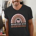 MASTER OF EDUCATION ROCK Master Graduation Men's V-Neck T-Shirt