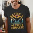 Master's Level Complete Vintage Video Gamer Graduation Men's V-Neck T-Shirt