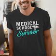 Medical School Survivor Med Student Graduation Men's V-Neck T-Shirt
