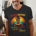 Melanin Honoring Past Inspiring Pride Book Month Men's V-Neck T-Shirt