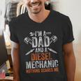 For Men Father's Day Halloween Diesel Mechanic Dad Men's V-Neck T-Shirt For Men Father's Day Halloween Diesel Mechanic Dad Men's V-Neck T-Shirt