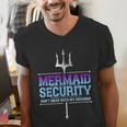 Mermaid Security Merman Merdad Mermaid Squad Fathers Day Dad Men's V-Neck T-Shirt