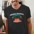 Middle School Graduation Gaming Vintage Level Complete Men's V-Neck T-Shirt
