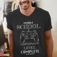 Middle School Level Complete Shirt Graduation Gaming Men's V-Neck T-Shirt