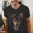 Miniature Pinscher Shirt Dog Mom Dad Tshirt Love Puppy Pet Men's V-Neck T-Shirt