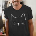 Minimalist Cat Mom Cat Dad Men Kids Women Cat Men's V-Neck T-Shirt
