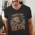 I Miss My Pre-Internet Brain Digital Nostalgia Retro Men's V-Neck T-Shirt
