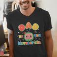Mom And Dad Of The Birthday Girl Melon Family Matching Men's V-Neck T-Shirt
